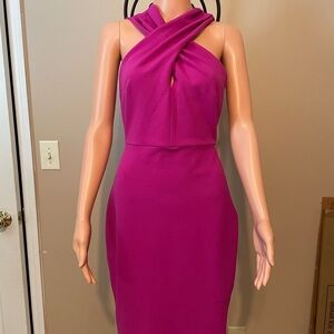 Badgley Mischka Strapless Magenta Dress